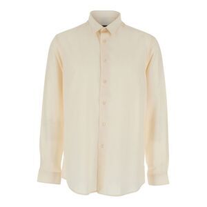 Low Brand Men Beige Shirt With Classic Collar In Tech Fabric Man